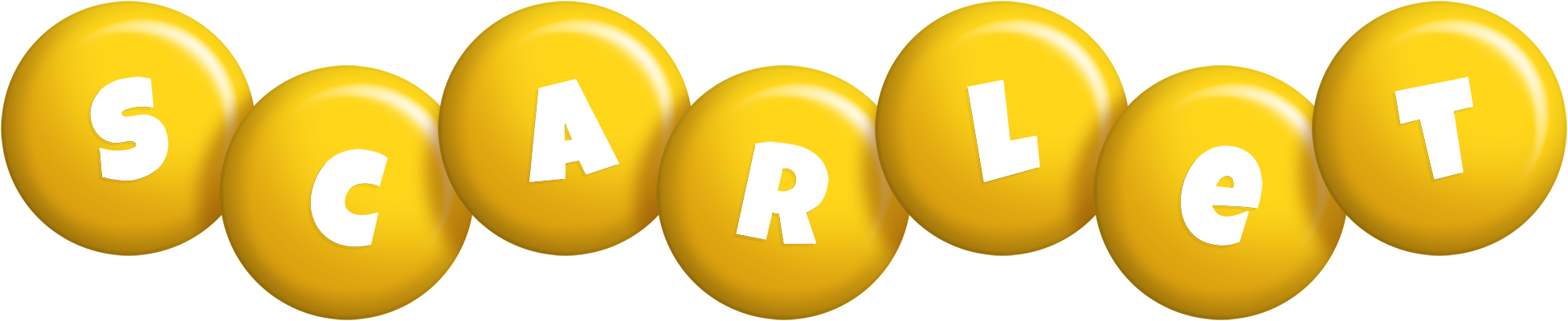 Scarlet candy-yellow logo
