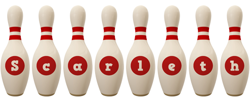 Scarleth bowling-pin logo