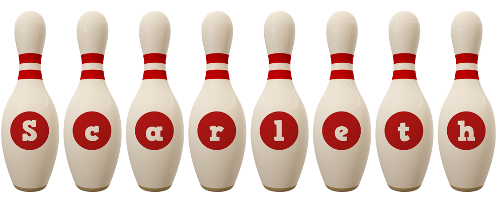 Scarleth bowling-pin logo