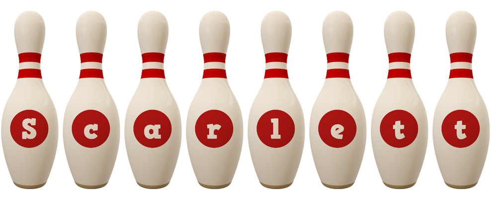 Scarlett bowling-pin logo