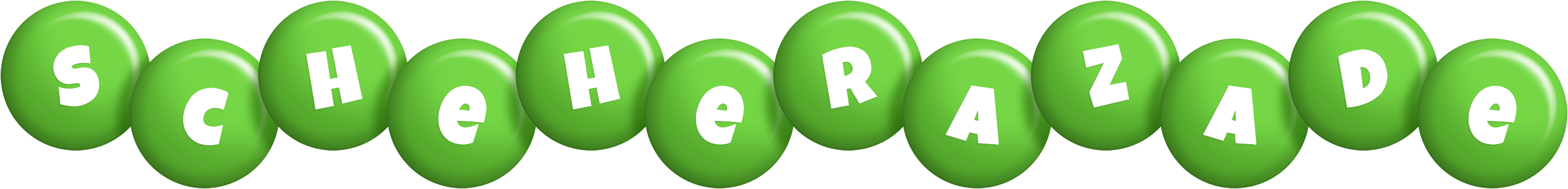 Scheherazade candy-green logo