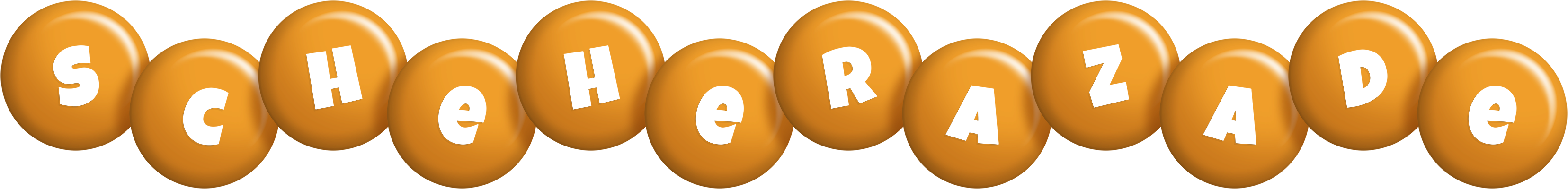 Scheherazade candy-orange logo