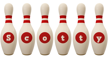 Scotty bowling-pin logo