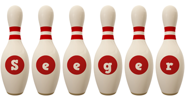 Seeger bowling-pin logo