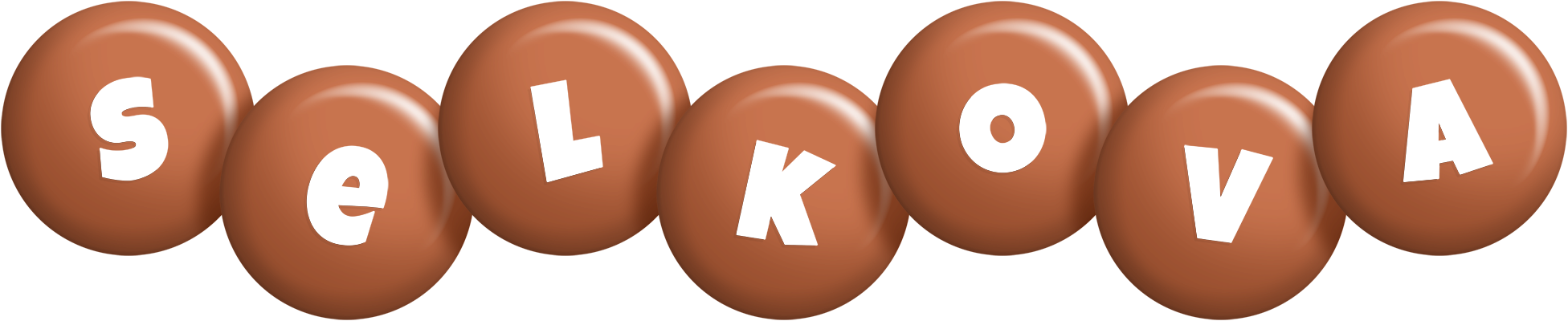 Selkova candy-brown logo
