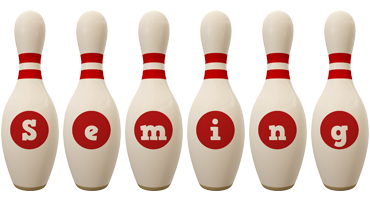 Seming bowling-pin logo