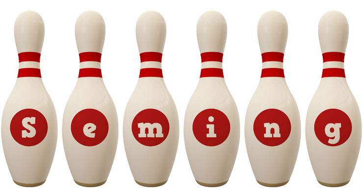Seming bowling-pin logo