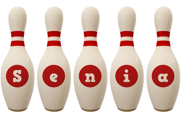 Senia bowling-pin logo