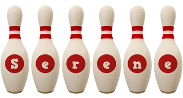 Serene bowling-pin logo