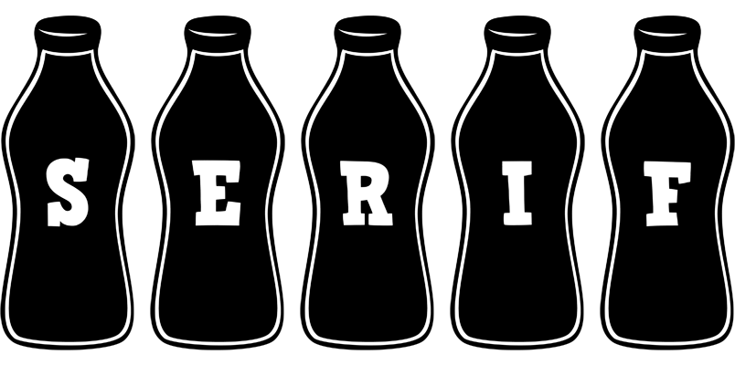 Serif bottle logo