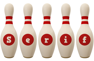 Serif bowling-pin logo