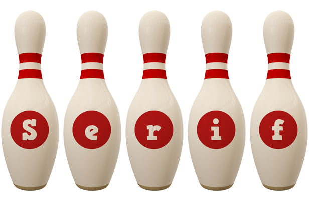 Serif bowling-pin logo