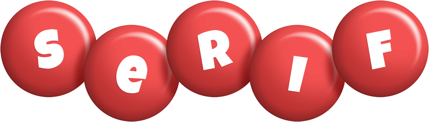 Serif candy-red logo