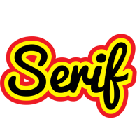 Serif flaming logo