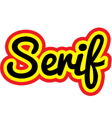 Serif flaming logo