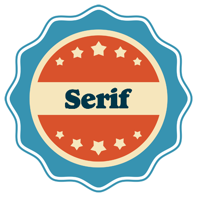 Serif labels logo