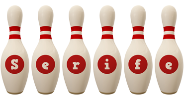 Serife bowling-pin logo