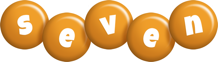 Seven candy-orange logo
