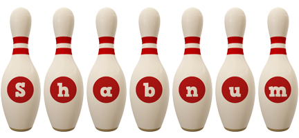 Shabnum bowling-pin logo