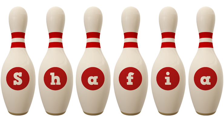 Shafia bowling-pin logo