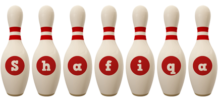 Shafiqa bowling-pin logo