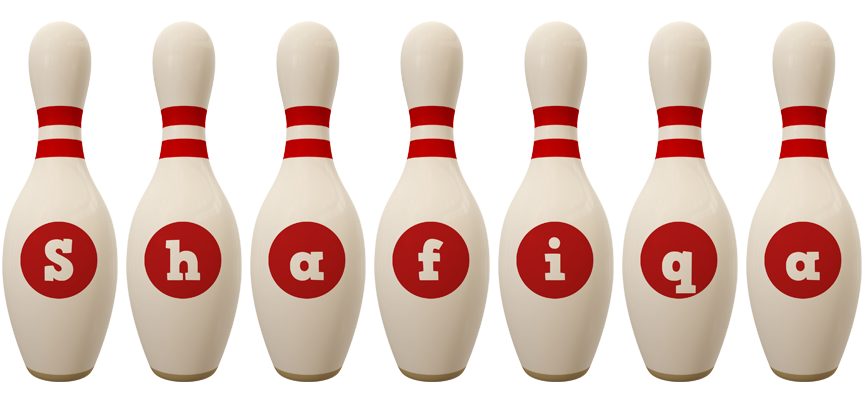 Shafiqa bowling-pin logo