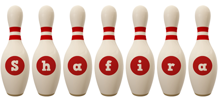 Shafira bowling-pin logo