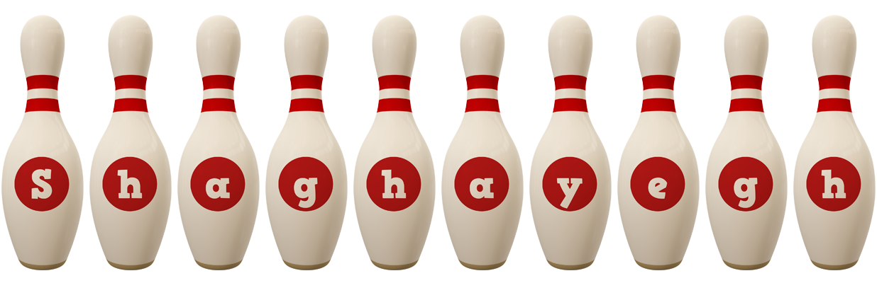 Shaghayegh bowling-pin logo