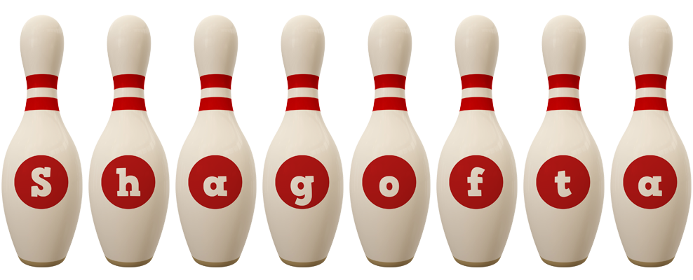 Shagofta bowling-pin logo