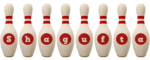 Shagufta bowling-pin logo