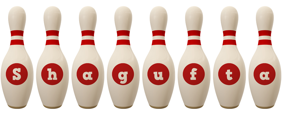 Shagufta bowling-pin logo