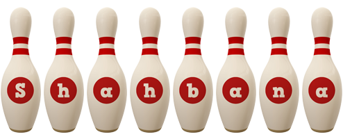 Shahbana bowling-pin logo