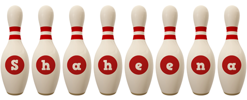 Shaheena bowling-pin logo