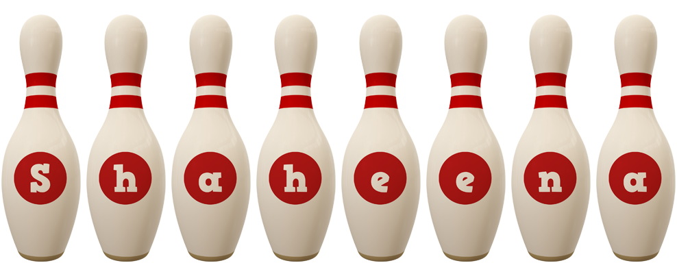 Shaheena bowling-pin logo