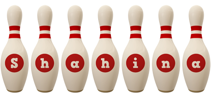 Shahina bowling-pin logo