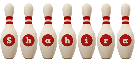 Shahira bowling-pin logo