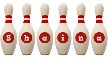 Shaina bowling-pin logo