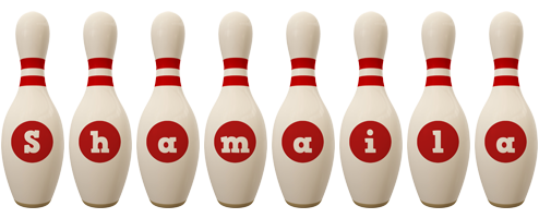 Shamaila bowling-pin logo