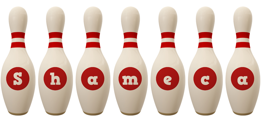Shameca bowling-pin logo