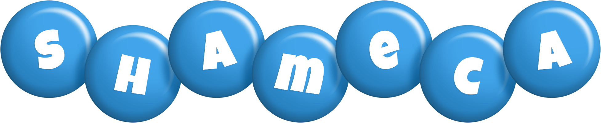 Shameca candy-blue logo