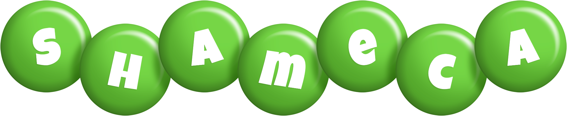 Shameca candy-green logo