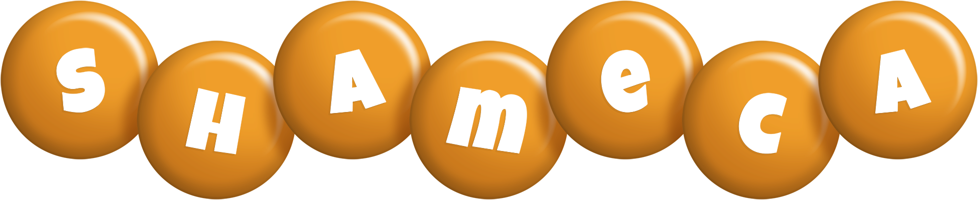 Shameca candy-orange logo