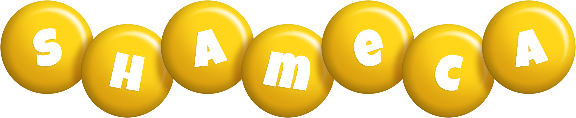 Shameca candy-yellow logo