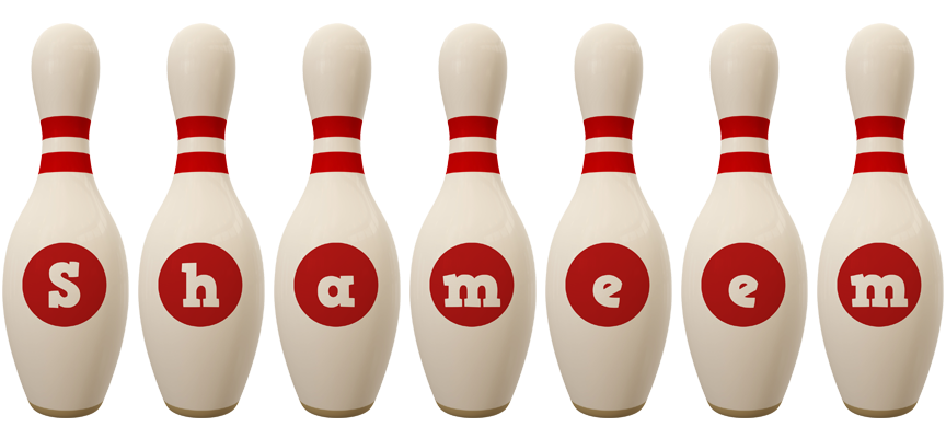 Shameem bowling-pin logo