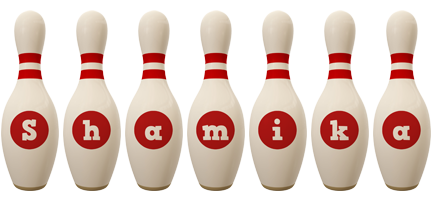 Shamika bowling-pin logo