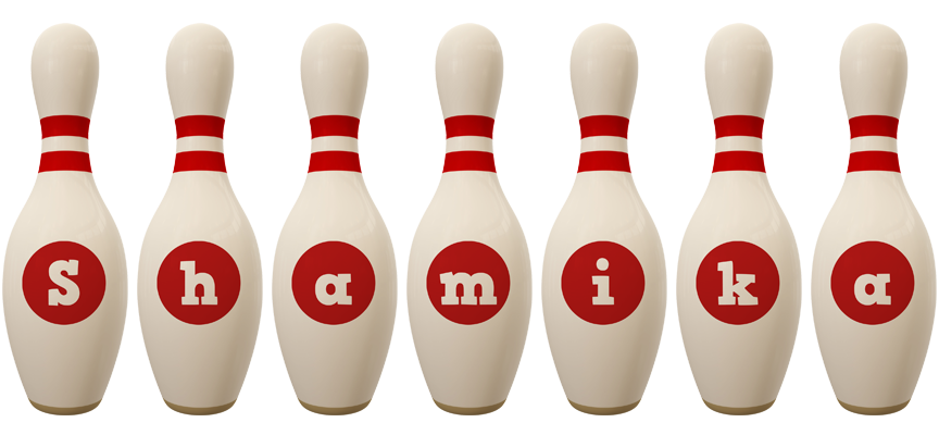 Shamika bowling-pin logo