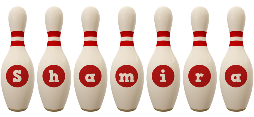 Shamira bowling-pin logo