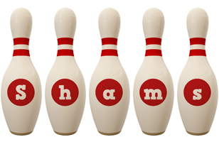 Shams bowling-pin logo