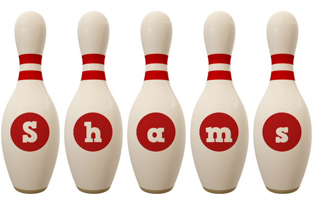 Shams bowling-pin logo