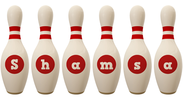 Shamsa bowling-pin logo